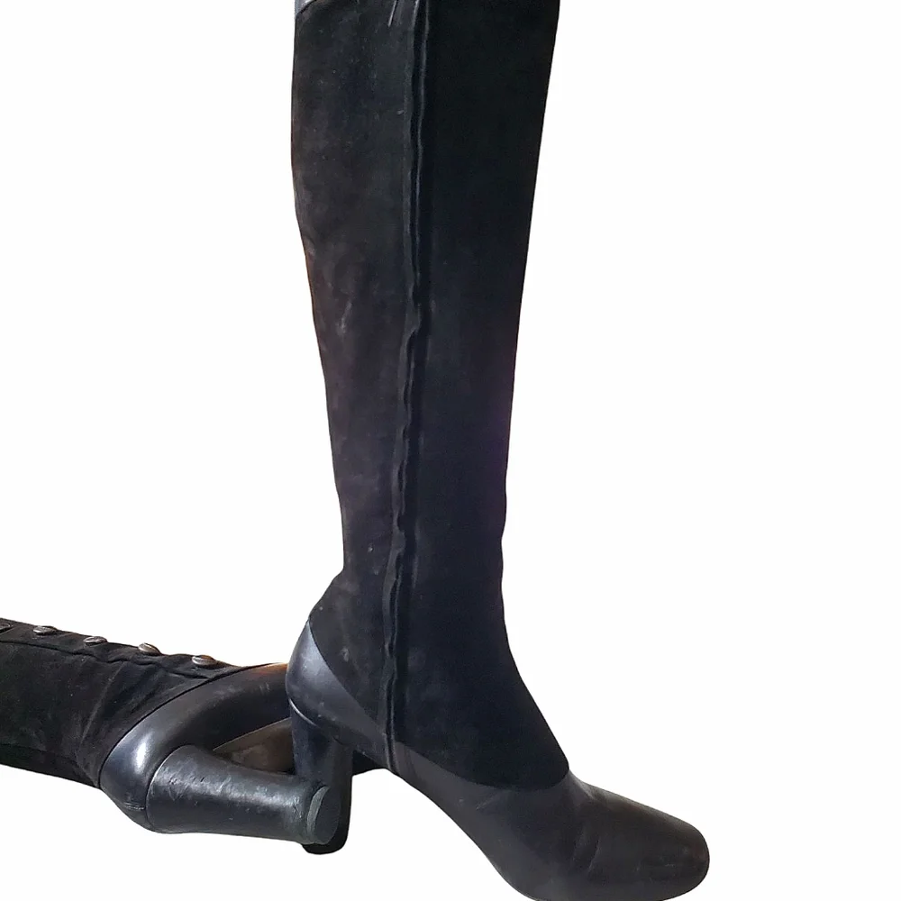 💫SOLD💫Marc Jacobs Vintage Rare Suede Black Knee-High Boots - EU 41 - Picture 8 of 10